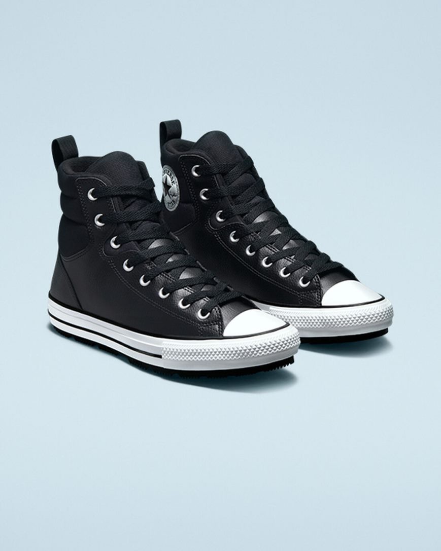 Zimne Cizmy Converse Chuck Taylor All Star Berkshire Vysoke Damske Čierne Biele Čierne | SK HWK11Z6